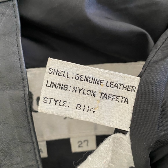 Wilson’s Leather pants jeans size 27 western punk rock star black vintage 80’s - Picture 4 of 12